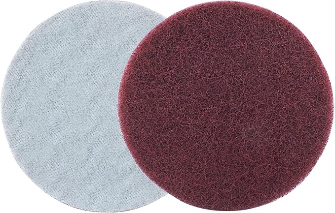 10 Pcs 400 Grits Power Scrubber Pad, Replacement Scouring Pads Abrasive Buffing Pads Drill Power Brush Polishing Pad(5 Inch, Red)