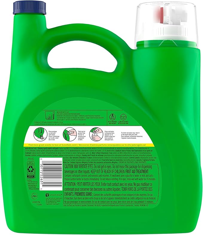Gain Liquid Laundry Detergent, Now with Odor Defense, Island Fresh Scent, 132 fl oz, 100 Loads (Packaging May Vary)