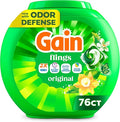 Gain Flings Laundry Detergent Pacs, 76 Count, Original Scent, with Odor Defense, concentrated laundry soap pacs