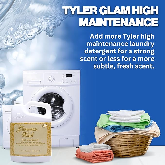 Worldwide Nutrition Bundle: Tyler Candle Company Glamorous Wash High Maintenance Scent Fine Laundry Liquid Detergent - 1.89L (64 Fl Oz) Container and Worldwide Nutrition Multi-Purpose Key Chain