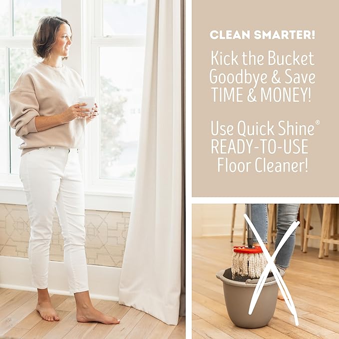 Quick Shine Plant Based Pet Floor Cleaner 27 oz, 2Pk | Ready to Use, Removes Dirt, Streak Free, No Rinse | Hardwood, Laminate, Luxury Vinyl Plank LVT, & Tile | Safer for Kids, Pets & Our Environment