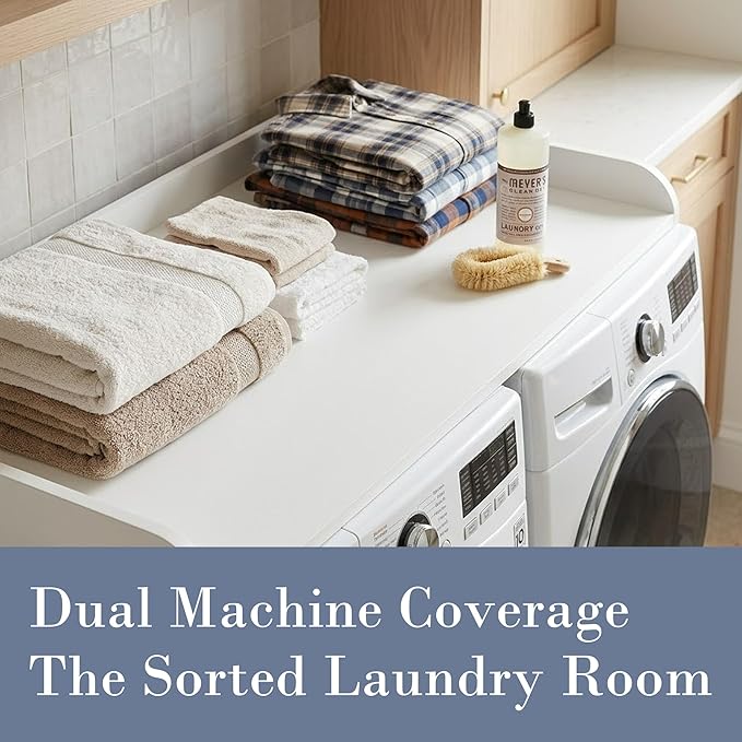 Washer Dryer Countertop, Laundry Room Organization and Storage, 27.6" x 54" Wood Laundry Countertop for Washer and Dryer, White