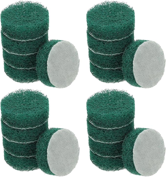 Power Scrub Pads, Scrubbing Pads 180 Grits Scouring Discs - Fitting for (Home Kitchen Cleaning - Drill Attachment - Scrubber Replacement) 20 Pcs & 2 Inch & Green