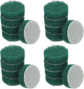 Power Scrub Pads, Scrubbing Pads 180 Grits Scouring Discs - Fitting for (Home Kitchen Cleaning - Drill Attachment - Scrubber Replacement) 20 Pcs & 2 Inch & Green