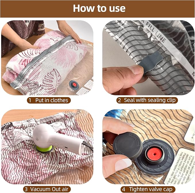 18 Pack Travel Vacuum Bags for Clothing with Electric Pump,Vacuum Travel Bags,Compression Packing Cubes for Luggage,Carry-on Space Saver Storage Bags for Cruise