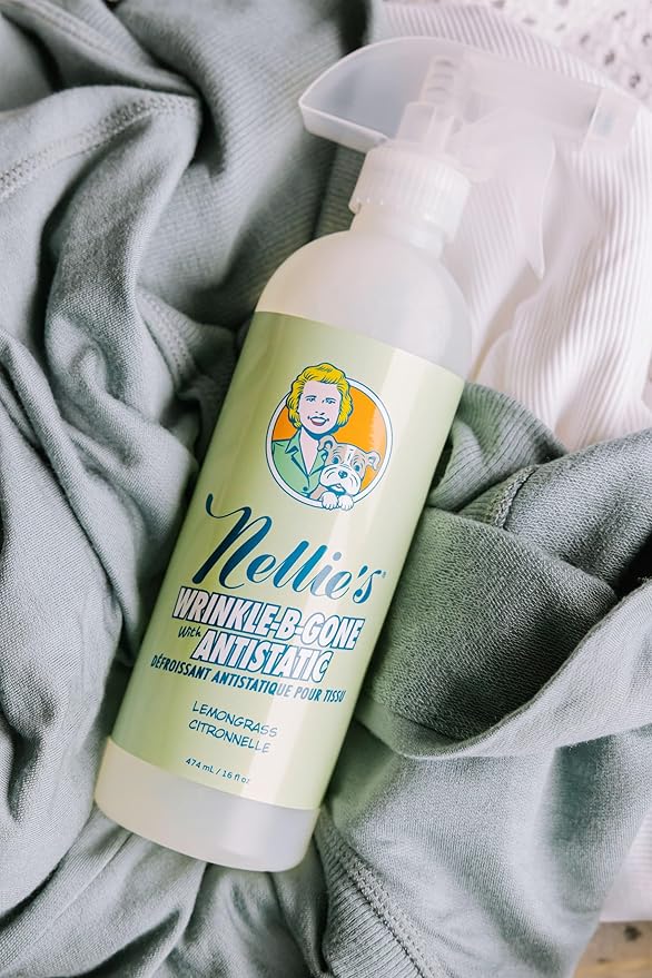 Nellie's Wrinkle-B-Gone - Plant-Based Clothing Static & Wrinkle Remover - Convenient, Responsible, and Effective - Revitalize Your Clothes in Minutes (16 fl oz) - Made in Canada
