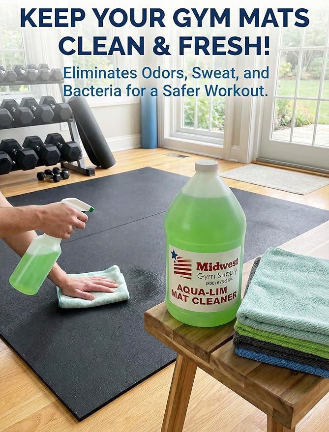 Gym Mat Cleaner – 1 Gallon Vinyl & Rubber Mat Cleaner for Gymnastics, Wrestling, BJJ & Home Gym Mats – Safe for Vinyl, Leaves No Chalk Residue