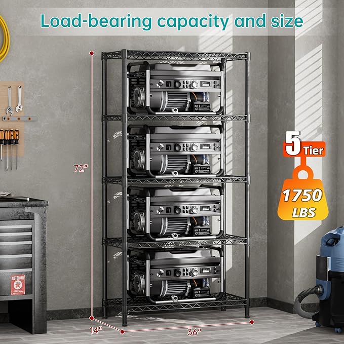 SINGAYE Shelf Closet Wire Shelving：Adjustable Metal Unit for Laundry Room Organization Bathroom Kitchen Home Garage Storage Pantry Rack Shelves