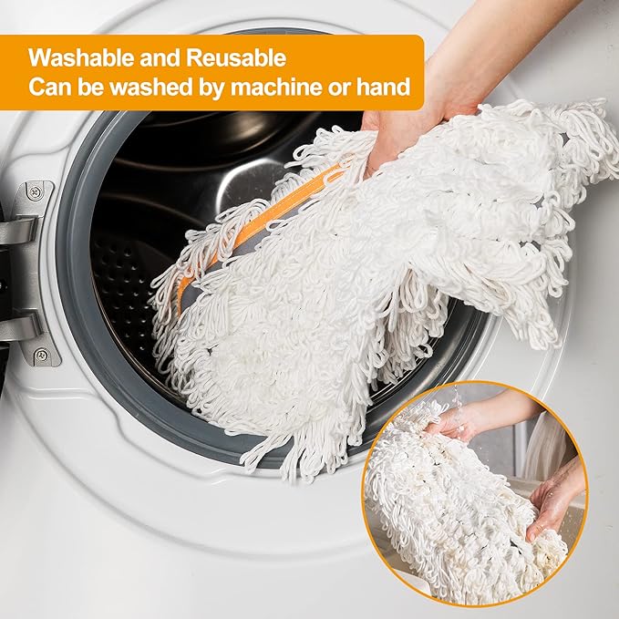 36" Commercial Dust Mops for Floor Cleaning Heavy Duty Floor Duster Mop with Long Handle Hotel Gym Household Cleaning Supplies for Hardwood, Tiles, Marble Floors (Grey)
