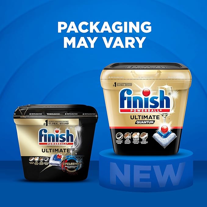 Finish Ultimate Quantum Dishwasher Pods, New & Improved Formula, Dishwasher Detergent Dish Soap, Removes Burnt-On & Dried-On Stain, Degreasing & Scrubbing Power, 70 Count