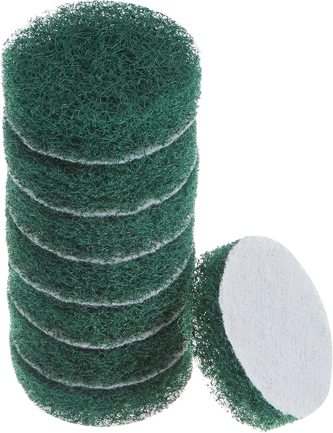HARFINGTON 8pcs Drill Power Brush 2 inch Tile Scrubber Scouring Pads 180-240 Grit for Bathroom Kitchen Household Cleaning