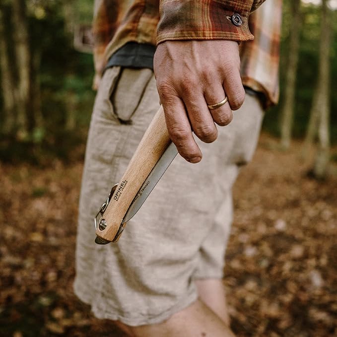 Opinel Folding Saw - Gardening and Camping Folding Carbon Steel Saw with Beechwood Handle
