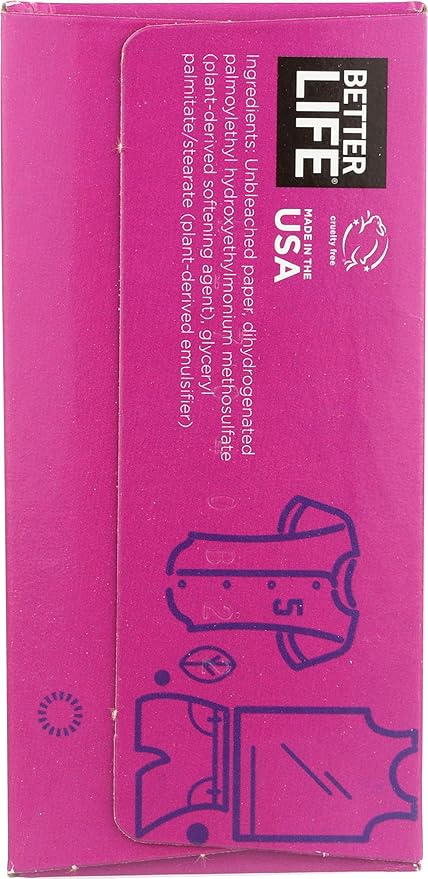 Better Life Natural Dryer Sheets, Unscented, 80 Count
