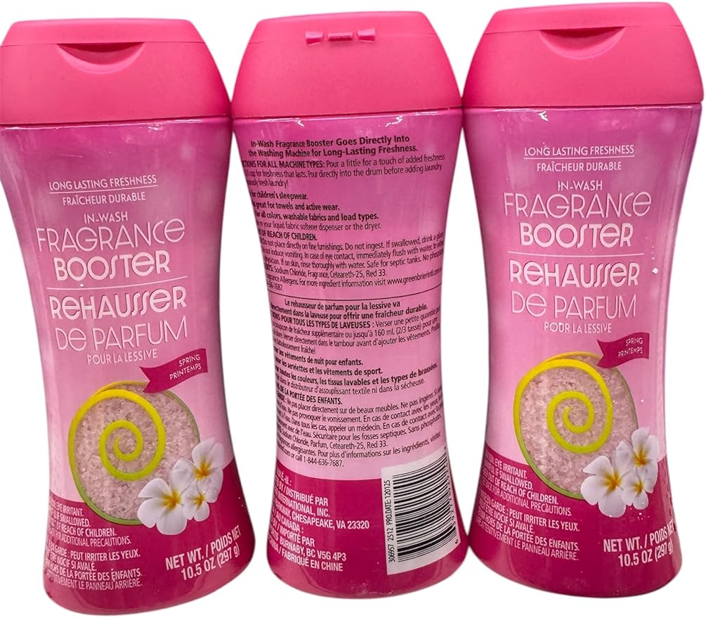 In-Wash Fragrance Booster, Spring Scent, Pink, 10.5 oz, 3 Pack, Long Lasting Freshness