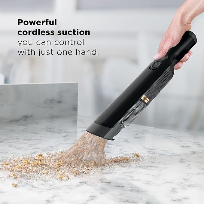 Shark WANDVAC Cordless Hand Vac, Lightweight, Versatile and Portable at 1.4 lbs., Powerful Suction for Pet Hair, Charging Dock, One-Touch Empty for Car & Home, Duster Crevice Tool, Black, WV201BK