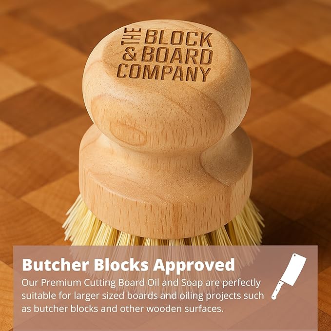 Specialist Board Cutting Board Cleaning Kit by the Block & Board Company | Food Grade Soap & Oil | Cleans & Restores Wood, Butcher Block, Countertop & Utensils | 2 Piece Set