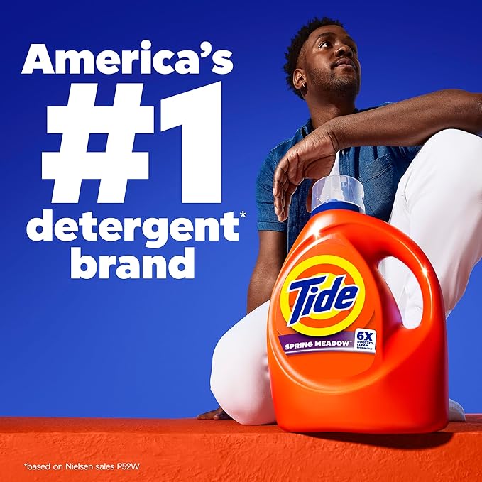 Tide Liquid Laundry Detergent, Original Scent, 126 Loads, 158 fl oz, Boosted Clean even in cold water, laundry soap, concentrated liquid detergent