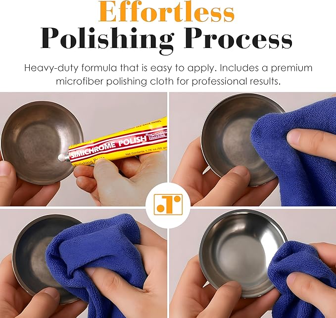 Rosenthal Collection – Simichrome Metal Polish Cream Compound - Chrome & Aluminum Polish for Jewelry & More – 3 Tubes + Polishing Cloth