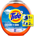 Tide Odor Defense + Oxi Laundry Detergent Pacs, Original Scent, 32 Count, Advanced Odor + Stain Fighter