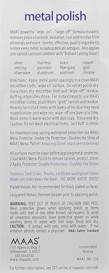 MAAS 91401 Metal Polish 4 Ounce, Pack of 1