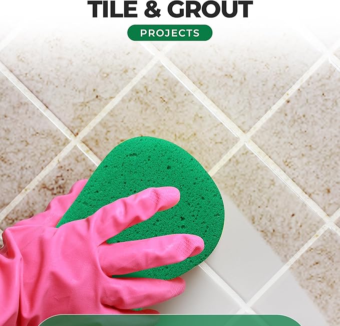 Multi-Purpose Sponges for Cleaning - Green 2 Pack, Large Sponges for Car Washing, Tile & Grout, All Purpose Cleaning