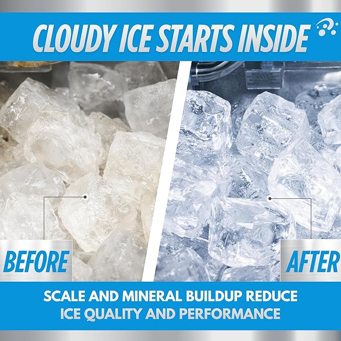 Oh Yuk Ice Machine Cleaner Descaler – Scale & Buildup Remover, Nickel-Safe Ice Maker Cleaning Solution, Compatible with GE nugget, Igloo & All Standalone Ice Makers. For A Fresh Ice Machine