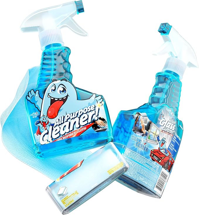 Spray Bottle With Microfiber Cap - All Purpose Cleaner 16oz - FRESH (2 Pack)