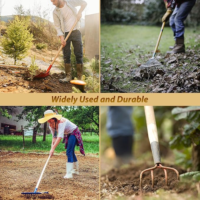 2 PCS 46.5in Wooden Shovel Handle Replacement for Snow Shovel Garden Rake Long Handle Shovels Garden Tool