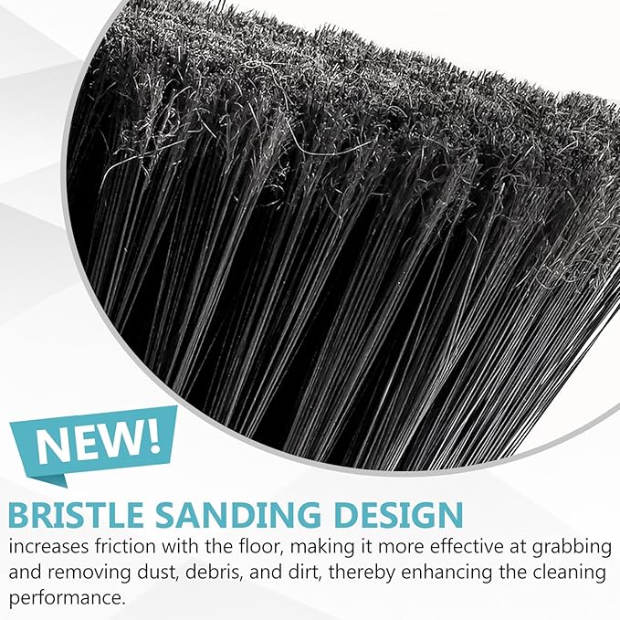 Indoor Broom,Soft Bristle Heavy-Duty Broom for Sweeping Concrete Courtyard Garage Patio Indoor Home Kitchen Office