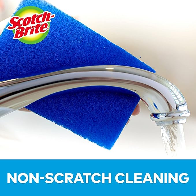 Scotch-Brite® Zero Scratch Scour Pad, 3 Scrubbing Pads, Non-Scratch Scouring Pads for Kitchen and Dish Cleaning (Pack of 2)