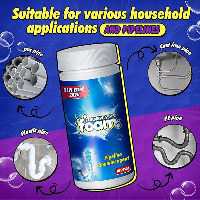 Wild Tornado Sink and Drain Cleaner, Pipeline Dredging Agent, Pipe dredging agent, Powerful Sink & Toilet Clog Remover, Powerful Version Cleaning for Kitchen & Bathroom Cleaning, 1PCS (Lavender)