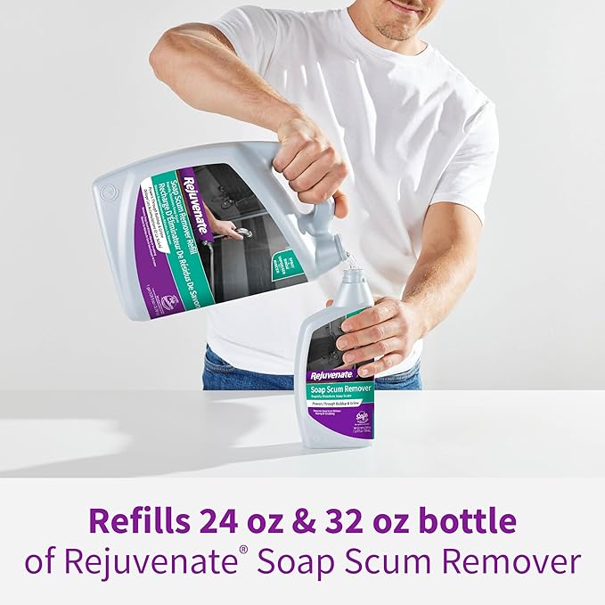 Rejuvenate Soap Scum Remover Refill Easily Dissolves Soap Scum Without Scrubbing, 1 Gallon
