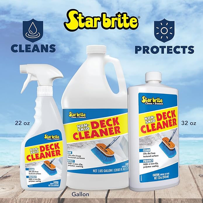 STAR BRITE Non-Skid Deck Cleaner & Protectant Ultimate Boat Deck Wash - Protects Against Future Stains & UV - Ideal for Fiberglass, Vinyl, Plastic, Painted & Metal Surfaces