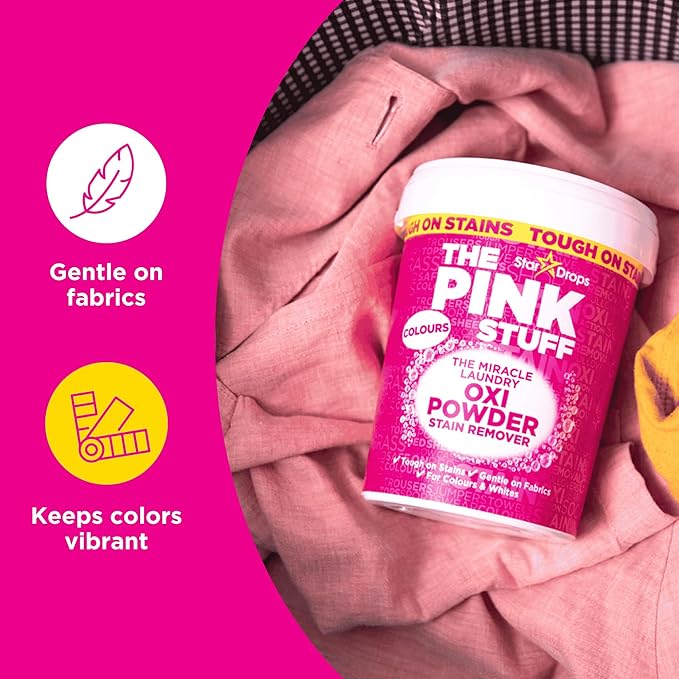 Stardrops The Pink Stuff Miracle Laundry Oxi Powder Stain Remover for Colours,1kg,(Pack of 6)