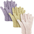 Patelai 3 Pairs Microfiber Plant Dusting Gloves Leaf Cleaning Gloves for Indoor Plants, Blinds, Furniture, House (Pink,Nude,Light Purple,Medium)