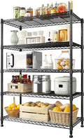 REIBII 5-Tier Wire Shelving Storage Shelves Metal Shelves,1020 LBS Adjustable Heavy Duty Metal Shelving Units and Storage for Garage Pantry Kitchen Bathroom 29" W X 14" D X 63" H