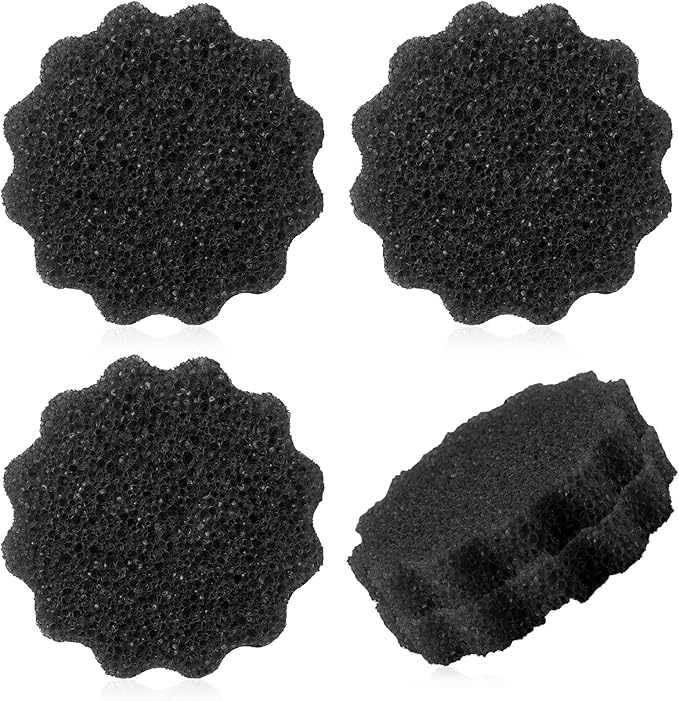 3 Pcs Dual Sided Scrub Sponge Multi Functional Cute Temperature Sensitive Non Scratch Dish Sponge for Washing Dishes Kitchen Bathroom(Flower,Black)