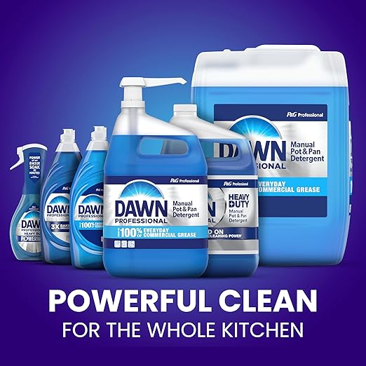 P&G Dawn Dishwashing Liquid Soap Detergent, Bulk Degreaser Removes Greasy Foods from Pots, Pans and Dishes in Commercial Restaurant Kitchens, Regular Scent, 38 oz. (Case of 8) (Packaging May Vary)