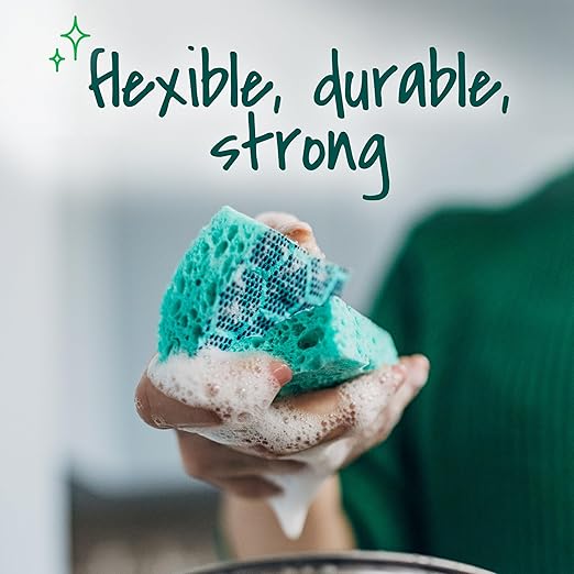 Scotch-Brite Odor Resist Heavy Duty Scrub Sponge, Dishwasher-Safe Kitchen sponges for Serious Scrubbing, Multipurpose Dish Sponge for Stuck-On Messes, 6 Scrubbing Sponges