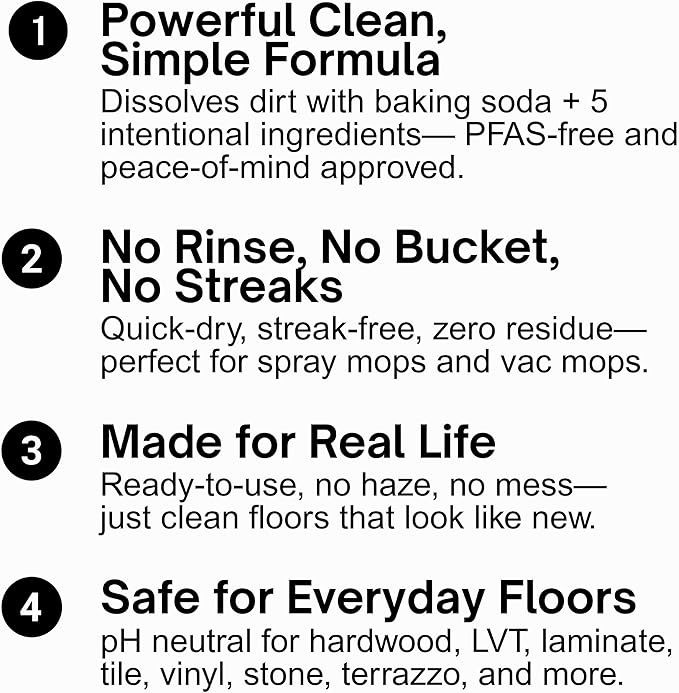 Quick Shine Multi Surface Floor Cleaner 64oz, 4Pk | Ready to Use-Streak Free- No Rinse | Use on Hardwood, Laminate, Luxury Vinyl Plank & Stone | Use in Spray Mops & Vac Mops | Safer Choice Cleaner