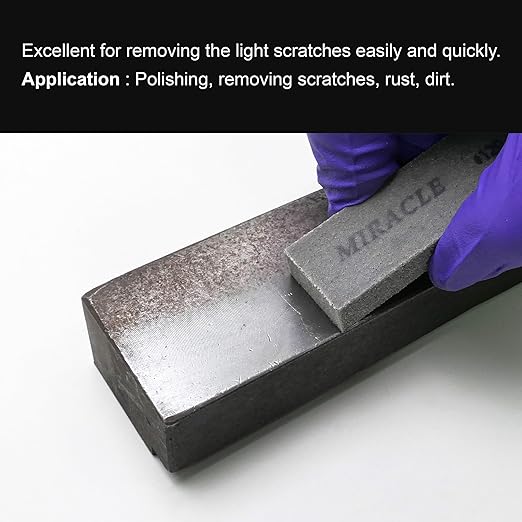 MIRACLE Eraser #120 – Rust & Scratch Remover, Metal Tool Cleaner, Polishing Block – 2.36 x 0.79 x 0.39 in (60 x 20 x 10 mm)