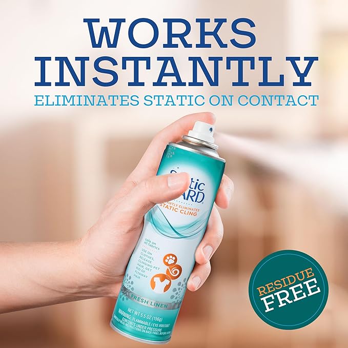 Static Guard Fabric Spray, Fresh Linen Scent, 5.5 Ounce Can
