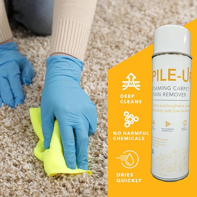Pile-Up Foaming Carpet Stain Remover, Foaming Aerosol, 18 oz Net (1, Each)
