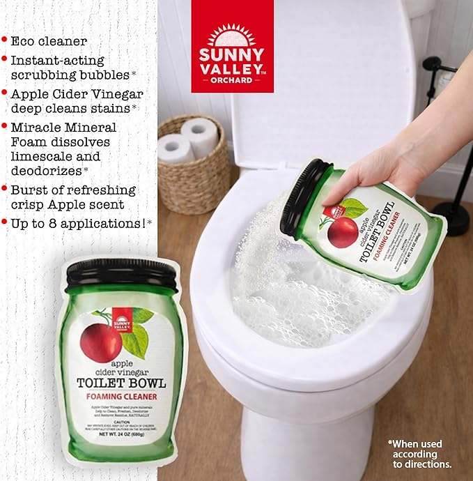 Apple Cider Vinegar Foaming Toilet Bowl Cleaner (2 Pack)