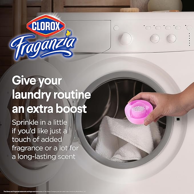 Clorox Fraganzia Laundry Scent Booster Crystals, In-Wash Fragrance Beads for Fresh-Smelling Clothes & Linens, Safe for All Fabrics & Colors, Easy-Pour Bottle, Spring Scent, 70 Oz - 6 Pack