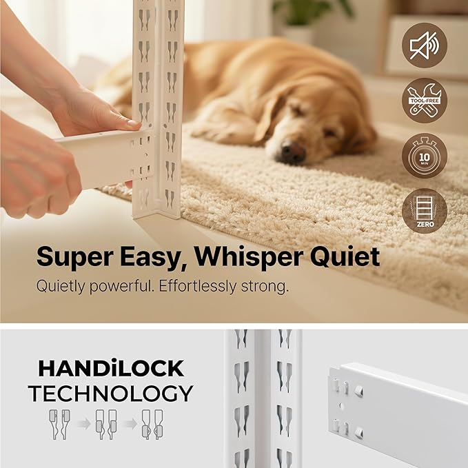 HOMEDANT House 36.2" W 5 Tier Heavy Duty Garage Shelving Adjustable Metal Rack Storage Shelves Standing Shelf Unit Organizers Pantry Closet Office White 1Pack