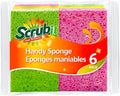 SCRUBIT Cellulose Scrub Sponge - Kitchen Cleaning Sponges for Dishes, Pans, Pots & More- 6 Pack Dishwashing Sponges - Colors and Packaging May Vary