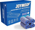 JOYMOOP Microfiber Mop Pads Replacement for JOYMOOP Flat Mop Bucket Set, Pack of 4 Refills 13-inch - Slate Blue