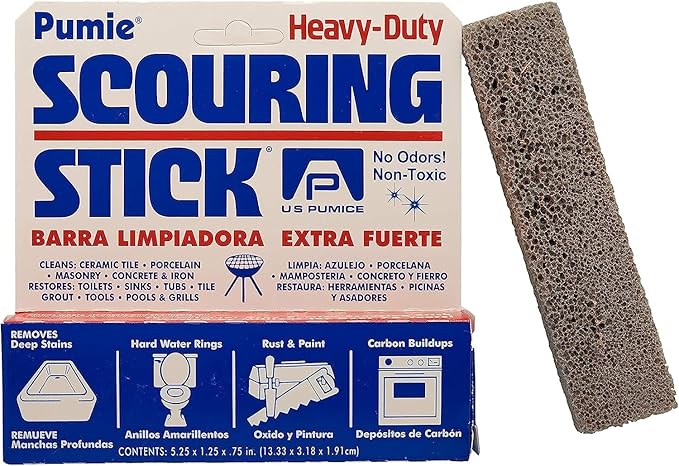 PUMIE Heavy Duty Pumice Scouring Stick, Extra Strong Pumice Cleaning Stone for Tough Bathroom, Kitchen Stains & Grills, Scouring Stick for Cleaning Toilet Rings Stain & Hard Water Rings - (Pack of 18)