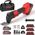 TEENO 20V Cordless Oscillating Tool with 2 Batteries, 4° Oscillation Angle Oscillating Saw, 6 Variable Speeds with Quick-Lock Change System, 26PCS Multitool Blades & Carrying Bag for DIY Projects